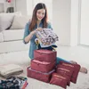 Opbergtassen 6 stks reistas set grote capaciteit bagage organizer zakje voor kleding ondergoed schoenen cosmetische verpakking kubus