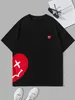 Męskie koszulki Czerwona brzoskwinia uwielbia ciekawą uśmiechniętą twarz nadrukowaną koszulkę męską bawełnianą koszulę Letnie oddychanie T-shirt miękki top J240426