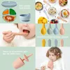 Baby Feeding Table Voleillet Silicone Aspir Bowl Soft Foldable Baby Cuinable Baby With Prew Imperproof Silicone Sippy tasse bébé Stuff Baby 240416