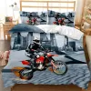 sets Motorbike Duvet Cover Set Motocross Rider Racing Motorcycle Dirt Bike Bedding Set Vehicles Extreme Sports Polyester Quilt Cover