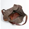 Vintage ręcznie robiona skórzana duża torba na plażę TOTE o dużej pojemności stałe torba na ramię Women Multi-funkcjonalna torebka 240419