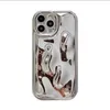 Случаи по сотовым телефонам новая мода с шаблоном мягкой складки для iPhone 15 14 13 12 11 Pro Max Mini Shock -Reseact Meteorite Pattern Защитная крышка J240426