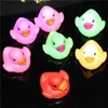 Sand Play Water Fun Baby shower toy LED flash rubber duck cute shower water toy floating squeeze duck toy baby childrens Christmas gift Q240426
