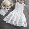 Белые летние платья для девочек -цветов 2024 г. день рождения родинг, свадебное вечернее платье с мячом