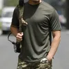 戦術的なTシャツメンズクールマックスカジュアルTシャツ夏クイック乾燥エラスティックルースTシャツ軍事トレーニング戦術Tシャツ薄い通気性釣りトップ240426