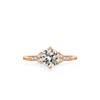 Ring Mosang Stone Female Sier Ring Anello Six Claw Crown Instagram Ring Champagne Gold placcato