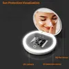 UV Güneş Koruyucu Test Kamera Taşınabilir LED Kozmetik Ayna Güneş Koruyucu Makyaj Kaldırma Durumu Tespit Mini Seyahat Aynası 240416