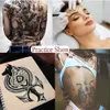 Tattoo Transfer 5pcs Tattoo Blank Practice Skin Eyebrow Gragon Pattern Paint Mixer Makeup Double Side Practice Skin 240427