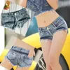 Kvinnors shorts nya denim shorts kvinnor sommarljus färg låg midja kort jeans feminino y240425