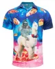 Men's Casual Shirts Mens Hawaiian Beach Shirt 3D Print Animal Funny Tee Top Casual Short Sleeve Button Down Holiday Aloha Shirts Streetwear 240424