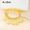 Ayong Arabische muntarmband 18K Gold vergulde moslim Islamitische Lucky Bangles Woman Festival Party Event Accessoires Geschenk 240415