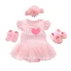 Robes de fille nouveau-né bébé Bodys de Bodys Bildy Girls Princess Robe Baby Baptême Baptême Bobe Party Mariage 0-3 3-6 6-9 mois Bodys D240425