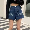 Vårkvinnor Jeans Designer Shorts Women High Version Hög midja Casual Letter broderad bredben Denim Shorts Asian Size S-XL