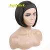 Wigs Synthetic Headband Wig Short Bob Straight Black Hair High Temperature Good Quality Daily Use African Women Wig