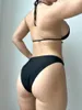 Women's Swimwear Sexy Metal Rings Halter Bikinis Micro Thong Female Swimsuit String Bandage Women Bikini Set Bather Bathing Suit Swim