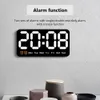 Horloges de table de bureau 2024 Grande horloge murale numérique Température et humidité Affichage du mode Night Table Horloge LED électronique LED avec date / semaine / heure