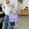 Omuz Çantaları Retro Zincir Tasarım Mini PU Deri Derek Renk Kadınlar için 2024 Yaz Leydi Çanta Kadın Moda Çapraz Vücut Bag
