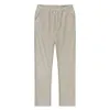 MENS COMOLL LINEN PANTS MANA Hösten andas in fast färgkläderbyxor Fitness Streetwear S-3XL 240415