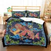 Stelt Chinese Dragon Patroon Dekbedoverkapset Beddengoed voor Aldult Kids Bed Set Game Quilt Cover Coverter Cover Beddengoedset