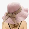 Chapeaux à bord large du chapeau de femme grand pailleur bowknot streamer feuille fleur de douche nuptiale plage nager soulou