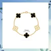 Najwyższej klasy luksusowa bransoletka Vancleff Wysoka wersja Pięć bransoletki kwiatowej Women V Gold 18K Laser Grawerowanie Kwiat pełna diamentowa bransoletka