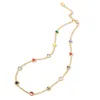Colares Jinhui colorido colorido Colar de corrente de aço inoxidável para mulheres da moda 12 Colar de colar de colar de pedra de nascimento