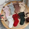 Kinder Socken Baby Girls Weihnachten Socken Kinder Baumwolle Big Bogen Socken Feste Wollbein Wärmer Mädchen Kleinkind Weich verdickte Socken für 0-5 Jahre