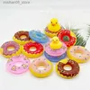 Sand Play Water Fun 20 Uppblåsbar mini Swimming Rings Water Games Swimming Rings Toys Neighbours Mini Childrens Swimming Rings Donuts Q240426