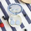 Contact Lens Accessories Cartoon Cookie Double Contact Lenses Boîte Bleu Blue Yellow Rose Contact Lens Case For Eyes Care Kit Holder Container Contacts Contacts D240426