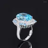 Anelli a grappolo Fashion S925 SIGILTÀ SET Diamond ad alto contenuto di carbonio con gioielli blu jadeite 13 18 Ring Women's Wedding Wholesale all'ingrosso