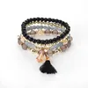 Bracelets de charme 4 PCs/set Tassel Wild Women Bracelet Fashion Fadies Bead Holiday Gift Jewelry Acessórios