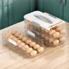Caja de almacenamiento de huevos de contenedores Automático de huevo Rolling Box de cesta de multicapa translúcida Contenedor de huevos portátiles Organizadores de la cocina