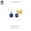 Stud Earrings ORSA JEWELS 925 Sterling Silver Blue For Women Cubic Zirconia Luxury Earings Wedding Jewelry Gift EQE102