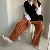 Casual Plaid Pants Women 2024 Spring and Summer New Korean Style Students Loose High-waisted Straight Leg Thin Pants Fashion Versatile Daily Trousers Female