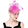 Headpieces Fancy Feather Derby Fascinator Bride Hat Girl Headwear For Show Party Event Hair Accessories And Headband Ocktail Pillbox Cap