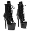 Dansschoenen Leecabe Shinny Snake Upper platform 17 cm/7inches Pole Dancing High Heel Boots