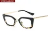 Wholenew 2019 Eyeglass vintage Frames Fashion Cat Eye Half Metal Frame Glasse pour femmes UV400 Black Léopard2179613