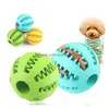 Dog Toys Chews 5Cm/7Cm/11Cm Pet Watermelon Ball Toy Interactive Bouncing Natural Rubber Leaking Tooth Cleaning 220423 Dro Homefavor Dhg2K