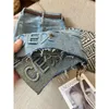 Jeans kvinnor designer brev band hög midja raka fat jeans för kvinnor