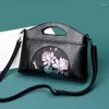 Bag YouSaison Damen 2024 Retro Hand bemalte Umhängetaschen lässige weiche Leder Frauen Luxus Handtasche Messenger