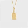 Personlighet Ny modedesigner Celi Trendy Pendant Necklace 18K Gold Plated Lämplig för europeiska och amerikanska kvinnor Zodiac Plate Square Necklace Jewelry Gifts