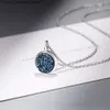 Pendanthalsband 925 Sterling Silver Necklace Blue Crystal Fragment Dream Star Halsband Kamkedjan Halsband S-N373 Q240426