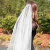 Cabelo de casamento Jóias de casamento 2m Comprimento de lesão de miçangas véu de casamento 1t Véu de noiva elegante véu de noiva