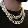 Chains DUBSS 18mm Miami Cuban Link Chain For Men's Necklace Choker Bling Hip Hop Jewelry Real Gold Plated Charms