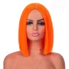 Pelucas similler mujeres coloridas mujeres sintéticas pelucas de peluca longitudes de los hombros resistencia al calor recto cabello peluca para cosplay naranja