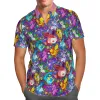 Skjortor 2021 Summer Casual Button Shirt Holiday Shortsleeve Animal 3D överallt Tryckt Beach Fashion Mens Lapel Colorful Hip Hop Tops