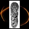 Tattoo overdracht 3d Ares Warrior Big Arm Tijdelijke tatoeages voor vrouwen Girl Men Large benen Waterdichte nep Mars God Tattoo Sticker Paper 240427