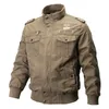 Hunting Jackets Spring Autumn Men's Cargo Jacket Flight Coat Washed Cotton Military Pilot Green Outerwear Male