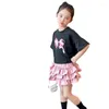 Set di abbigliamento 2024 Korea Girls Baby Summer Set Sweet Bow Tops Shirts Sigri per torta per bambini Birth