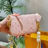 Designer -Tasche Frauen Crossbody -Umhängetaschen für Frauen Kette Brieftasche Lady Easy Beutel auf Gurt Geldbeutel Buchstaben geprägte Blumenstreifen Luxusmarken Taschen Handtaschen Leder Leder